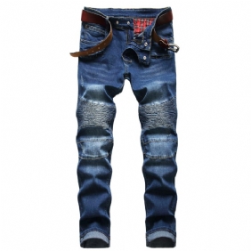 Herenjeans Slim Fit Broek Met Rits