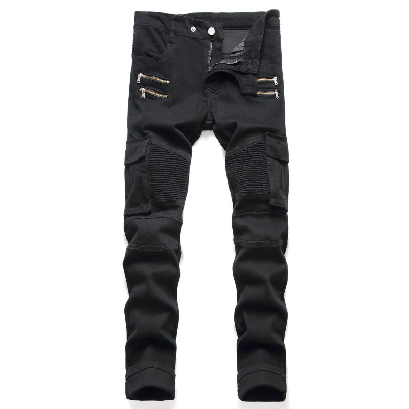 Herenjeans Slim Fit Broek Met Rits