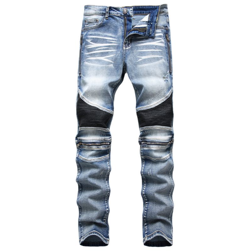 Herenjeans Slim Fit Broek Met Rits