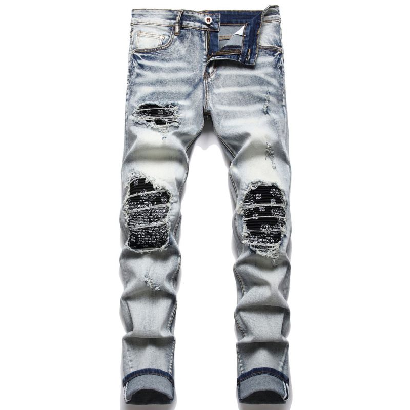 Herenjeans Slim Fit Broek Met Rits