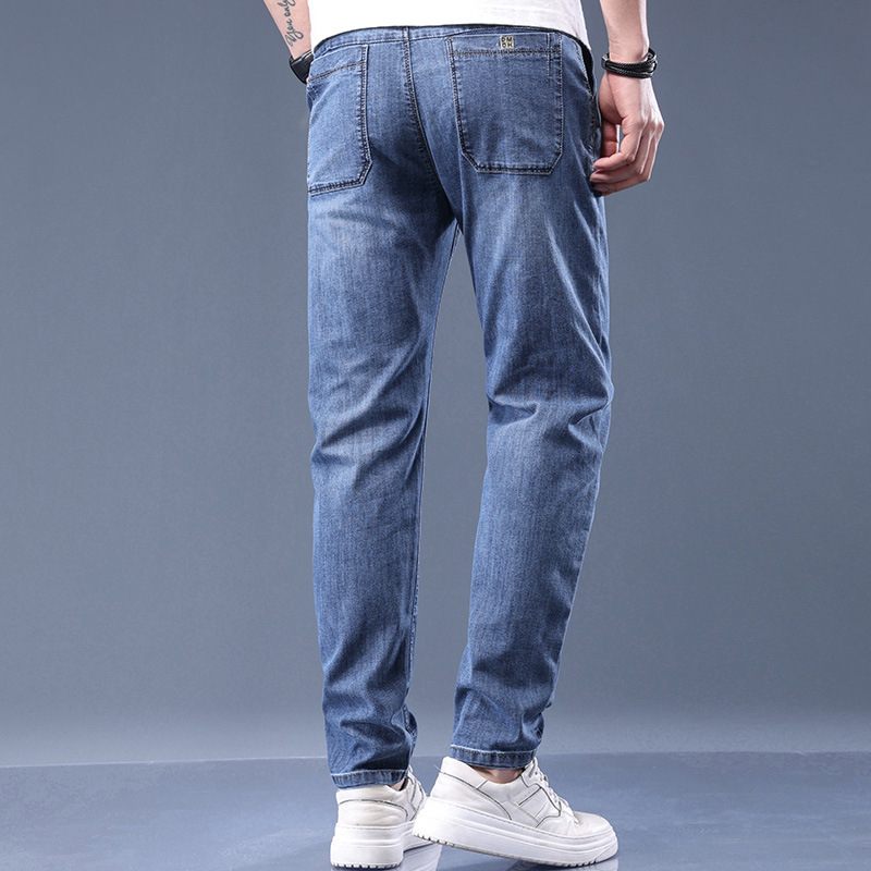 Jeans Heren Losse Rechte Casual Halfhoge Broek