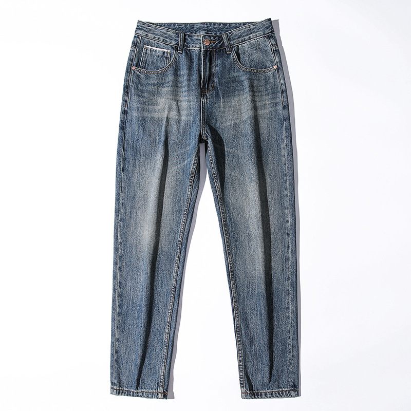 Jeans Heren Losse Rechte Retro Broek Casual