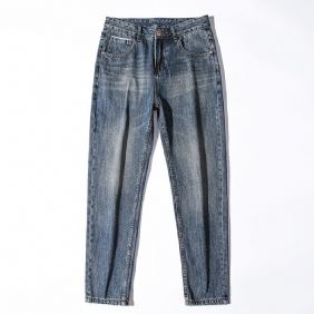 Jeans Heren Losse Rechte Retro Broek Casual