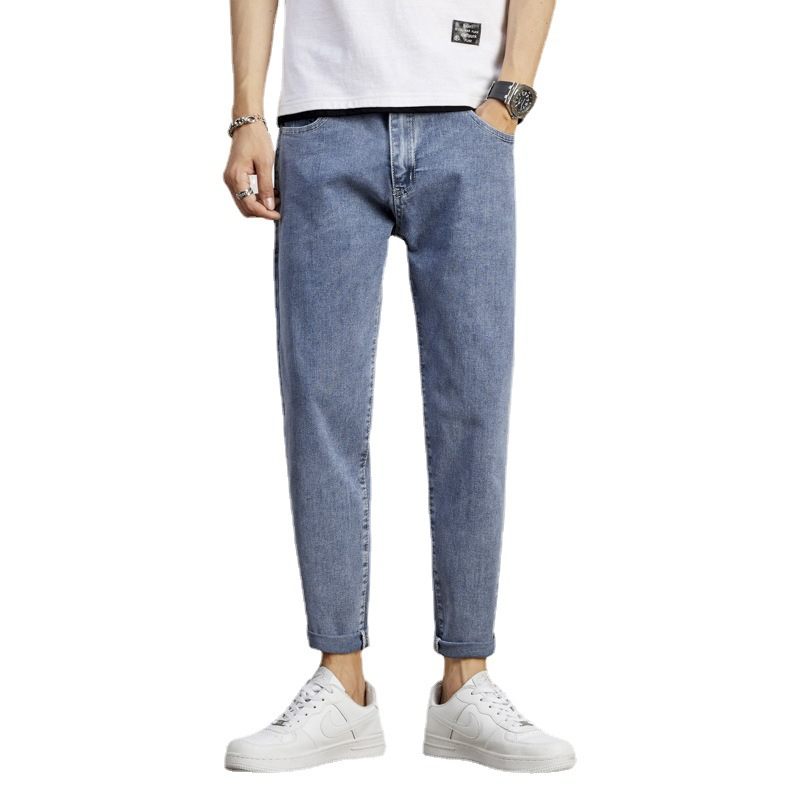 Jeans Heren Recht Los Negen Punten Casual