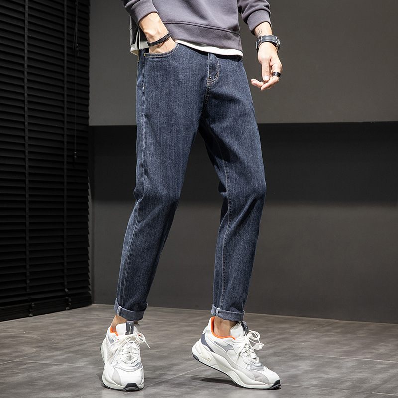 Jeans Heren Recht Los Negen Punten Casual