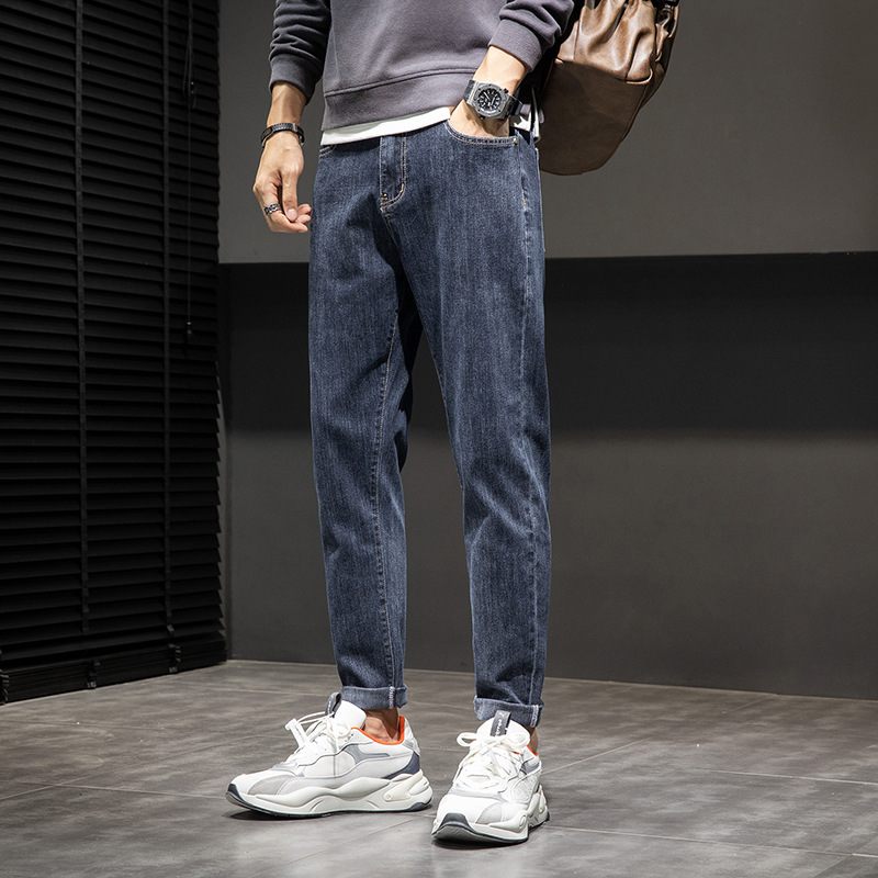 Jeans Heren Recht Los Negen Punten Casual