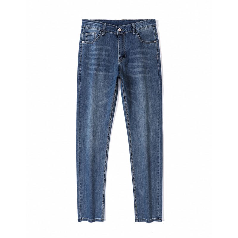 Katoenen Herenjeans Rechte Stretchbroek Casual Slim Fit