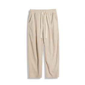 Rechte Broek Met Wijde Pijpen Sport Vrijetijdsbroek Grote Maat Drapeer Beige