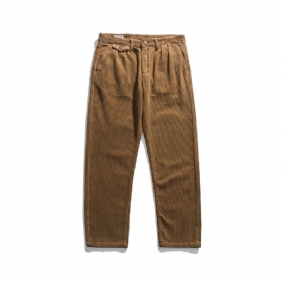 Retro Casual Kaki Slim Fit Small Feet Broek Heren