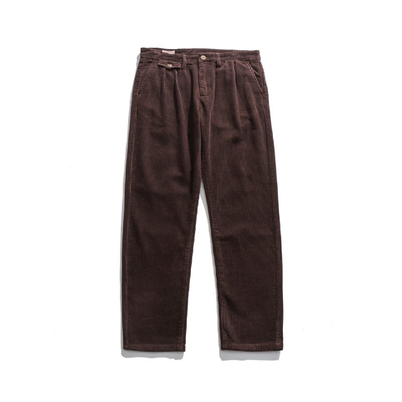 Retro Casual Kaki Slim Fit Small Feet Broek Heren