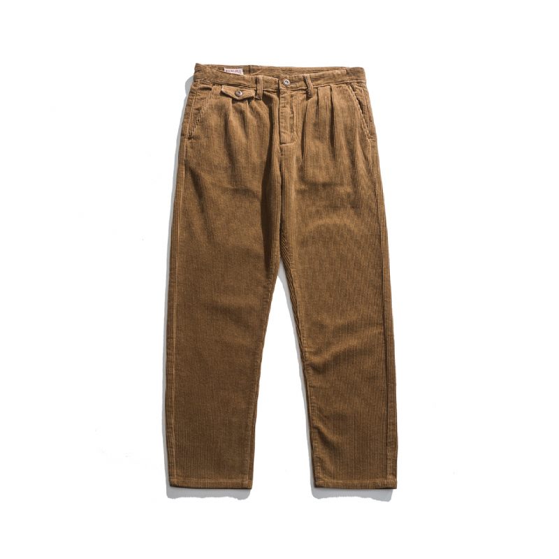 Retro Casual Kaki Slim Fit Small Feet Broek Heren