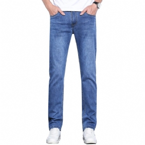 Stretch Jeans Heren Slim Fit Recht Trendy Casual