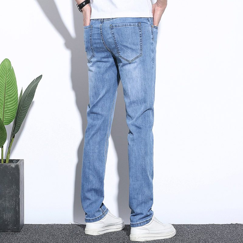 Stretch Jeans Heren Slim Fit Recht Trendy Casual