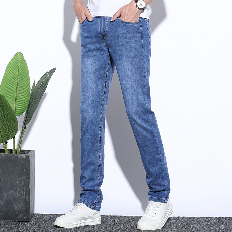 Stretch Jeans Heren Slim Fit Recht Trendy Casual