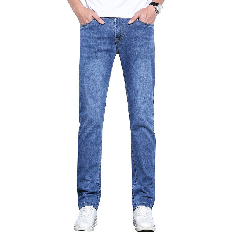 Stretch Jeans Heren Slim Fit Recht Trendy Casual