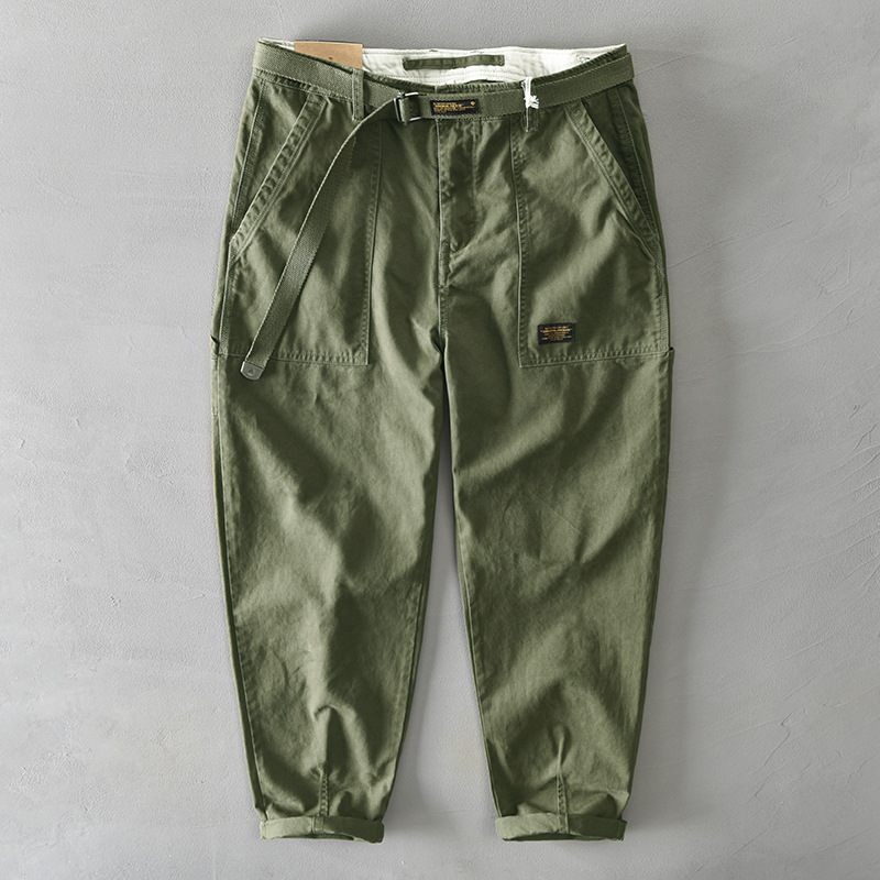 Trendy Overall Heren Retro Militair Groen Losse Rechte Casual