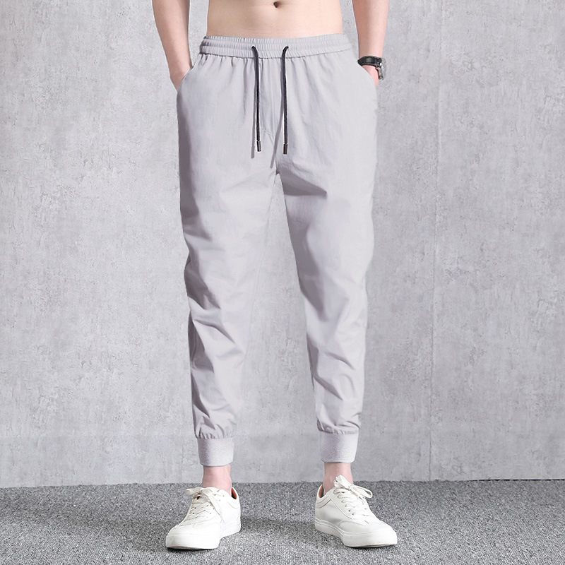 Vrijetijdsbroek Heren Cropped Broek Elastische Kleine Voeten Sluiting Sport Sneldrogend