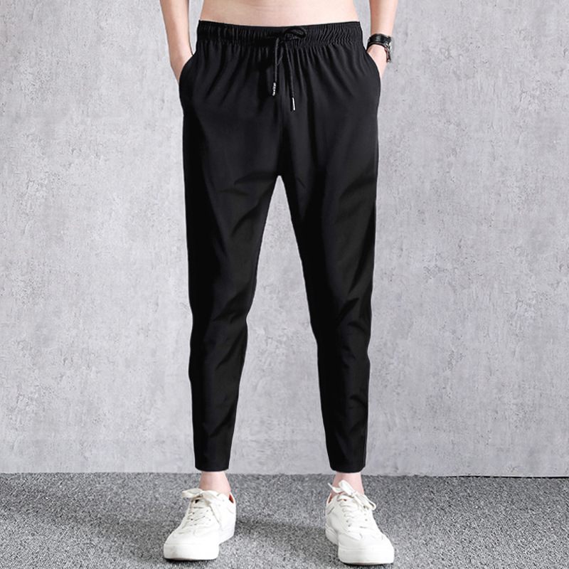 Vrijetijdsbroek Heren Cropped Broek Elastische Kleine Voeten Sluiting Sport Sneldrogend