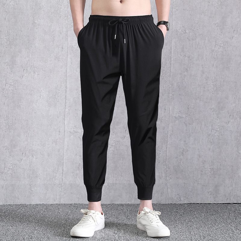 Vrijetijdsbroek Heren Cropped Broek Elastische Kleine Voeten Sluiting Sport Sneldrogend