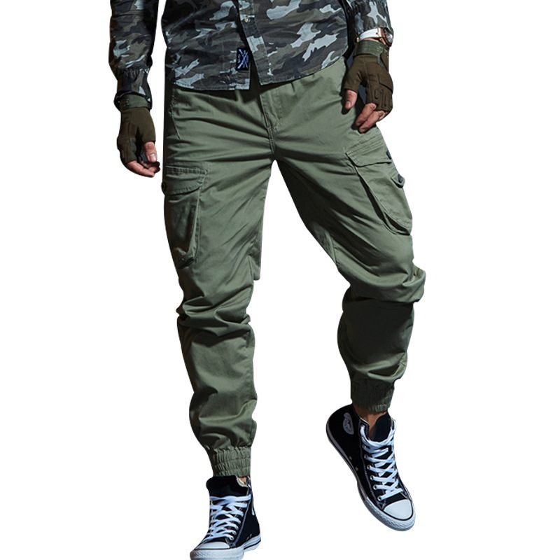 Vrijetijdsbroek Voor Heren Slim Fit Camouflage Legged Broek Multi Pocket Overalls Sport