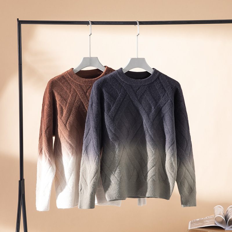 2024 Herensweater Ronde Hals Pullover Knitwear Gradiënt