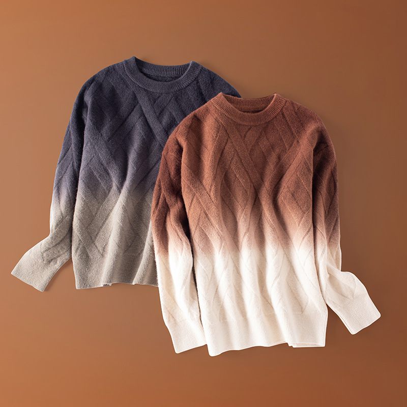 2024 Herensweater Ronde Hals Pullover Knitwear Gradiënt