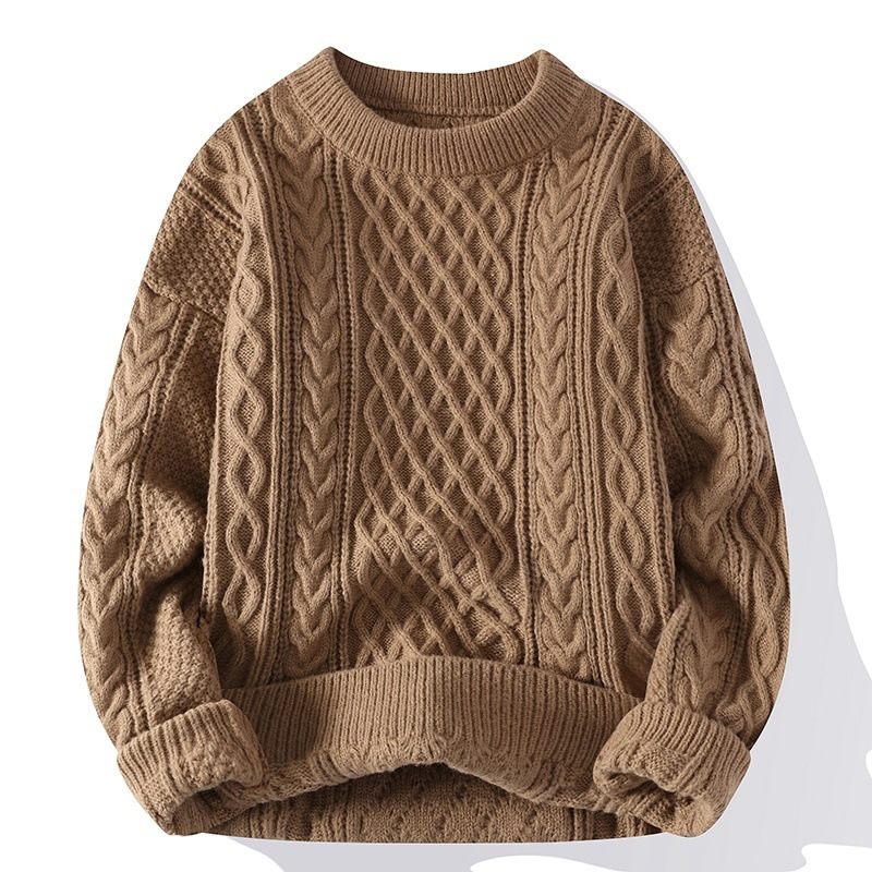 2024 Modetrend Effen Kleur Pullover Sweater Man Knappe Losse Casual Jas