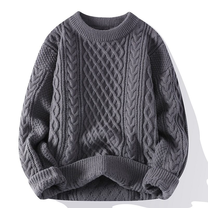 2024 Modetrend Effen Kleur Pullover Sweater Man Knappe Losse Casual Jas