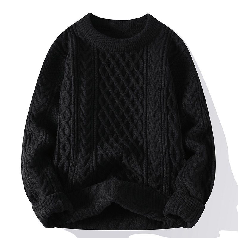 2024 Modetrend Effen Kleur Pullover Sweater Man Knappe Losse Casual Jas