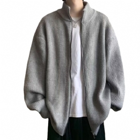 Cardigan Heren Knitwear Loose Stand Collar Sweater 2024 Dikke Jas