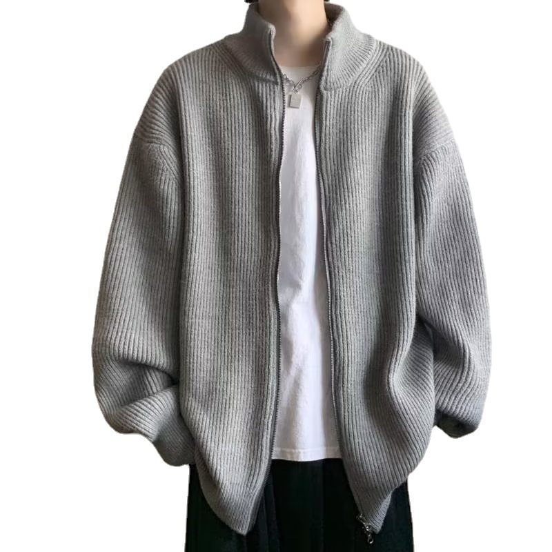 Cardigan Heren Knitwear Loose Stand Collar Sweater 2024 Dikke Jas