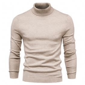 Casual Herentrui Effen Kleur Pullover Coltrui Knitwear