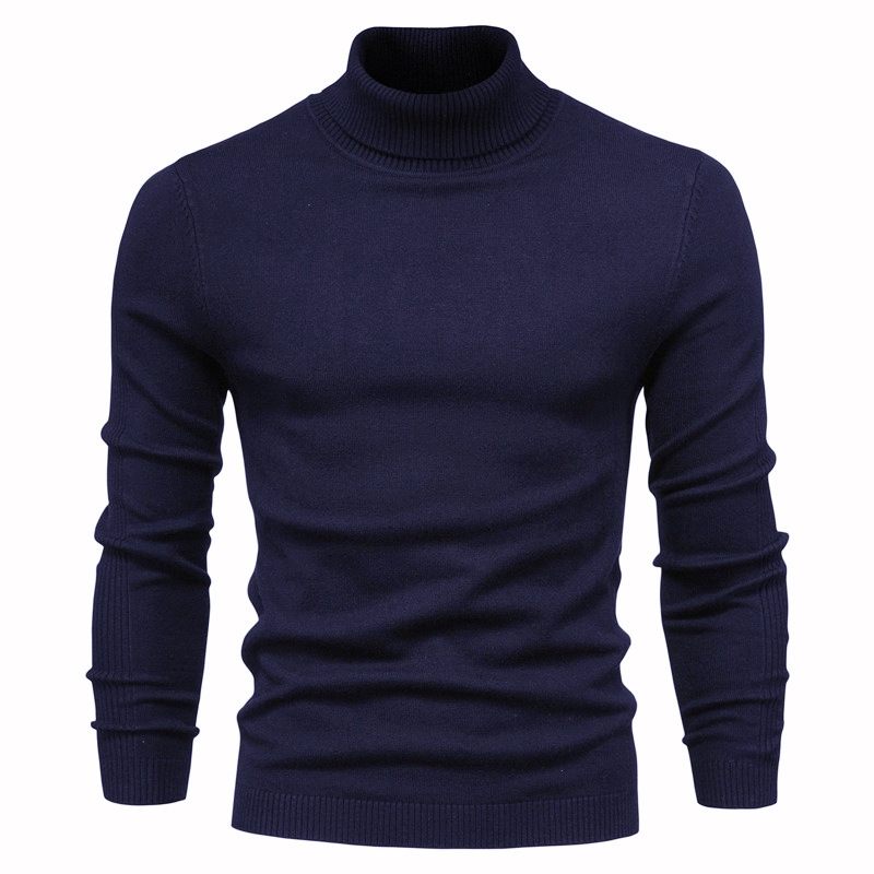 Casual Herentrui Effen Kleur Pullover Coltrui Knitwear