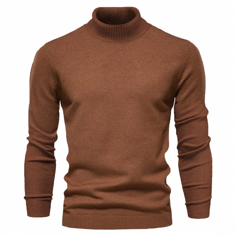 Casual Herentrui Effen Kleur Pullover Coltrui Knitwear