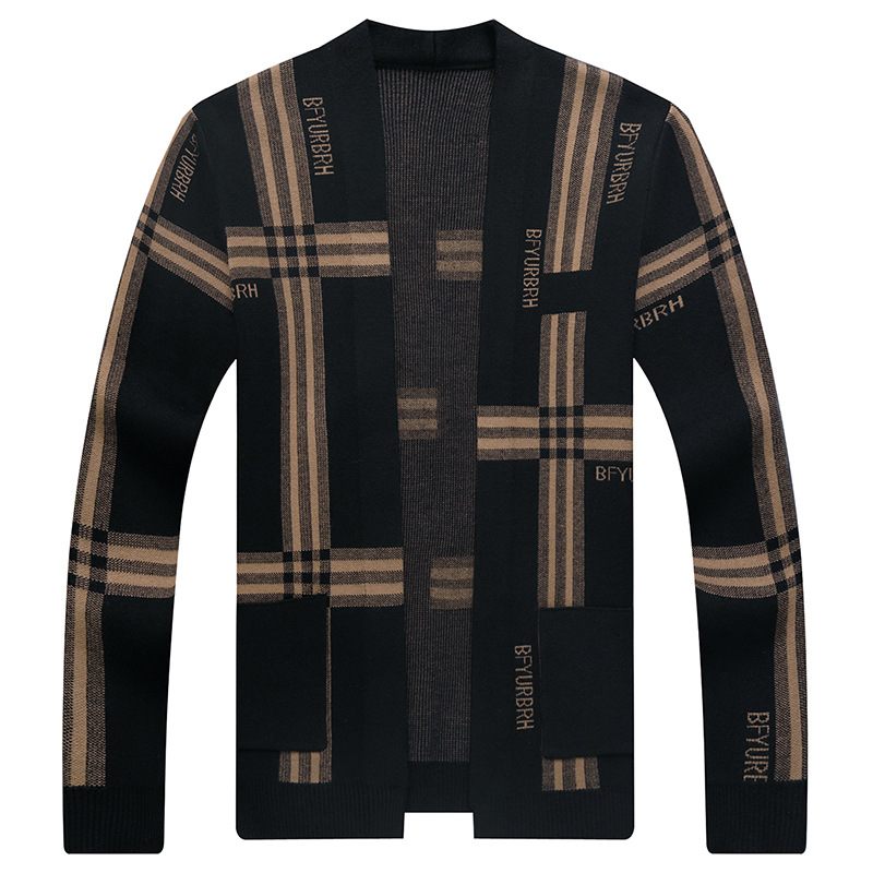 Gebreide Heren Cardigan Trend Sweater Jas Dunne Sectie Casual Mode