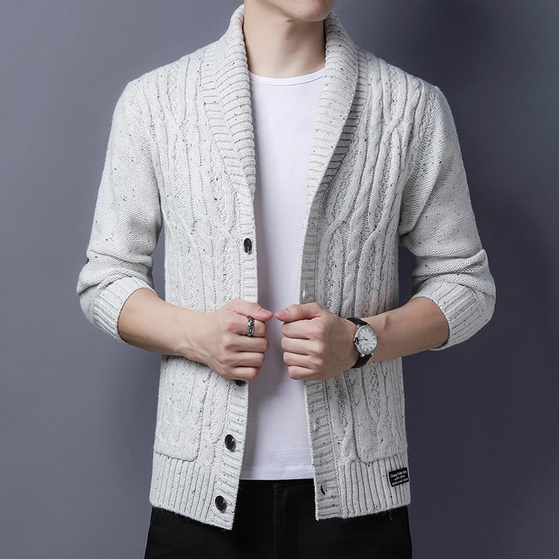 Heren Cardigan Sweater Revers Knitwear Casual Bovenkleding