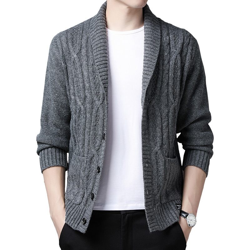 Heren Cardigan Sweater Revers Knitwear Casual Bovenkleding