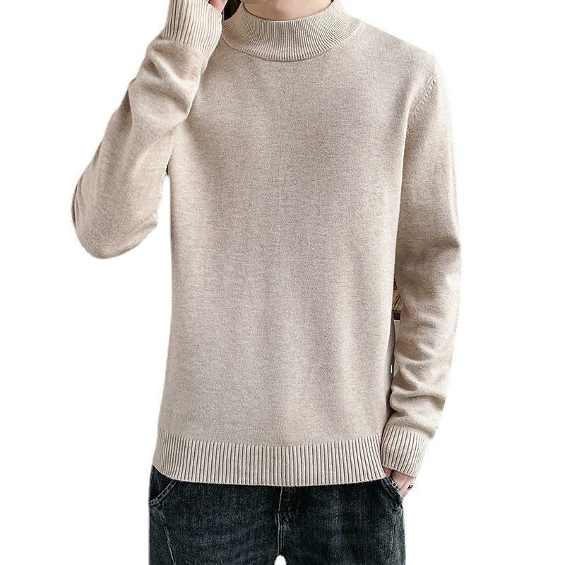 Heren Gebreide Casual Effen Kleur Sweater Slanke Coltrui Trendy Inside