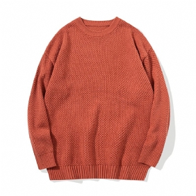 Heren Pullover Sweater Trend Effen Kleur Losse Dikke