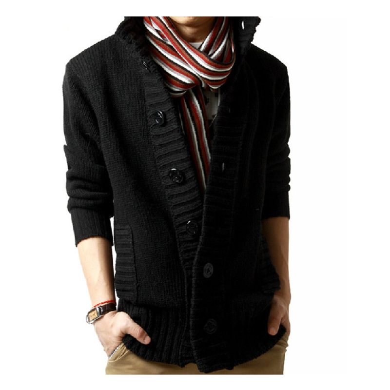 Heren Vest Trui 2024 Trend Dikke Jas Mode Casual Knitwear Opstaande Kraag