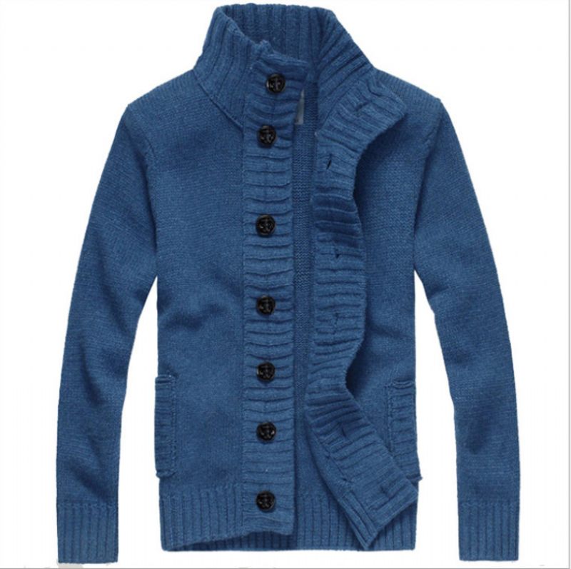 Heren Vest Trui 2024 Trend Dikke Jas Mode Casual Knitwear Opstaande Kraag