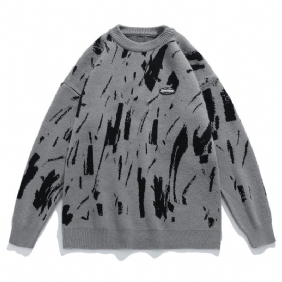 Herensweater Graffiti Jacquard 2024 Fall Winter Trend Knitwear