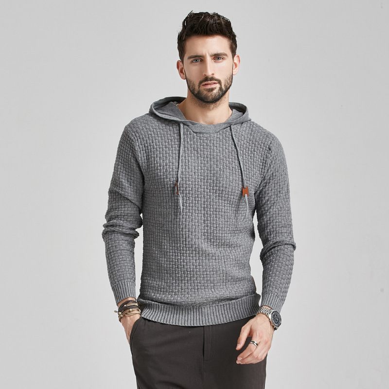 Hooded Pullover Met Lange Mouwen Fashion Casual Herensweater