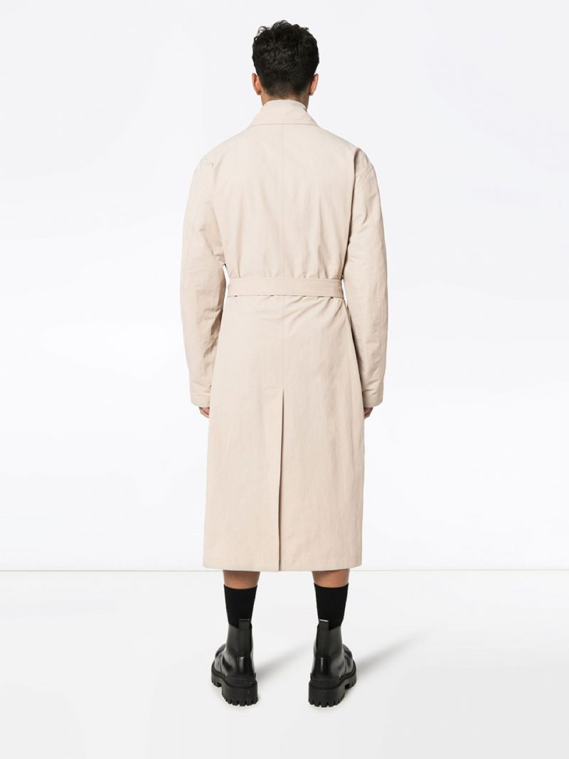 Heren Halflange Trenchcoat Effen Kleur Reversjas Trend