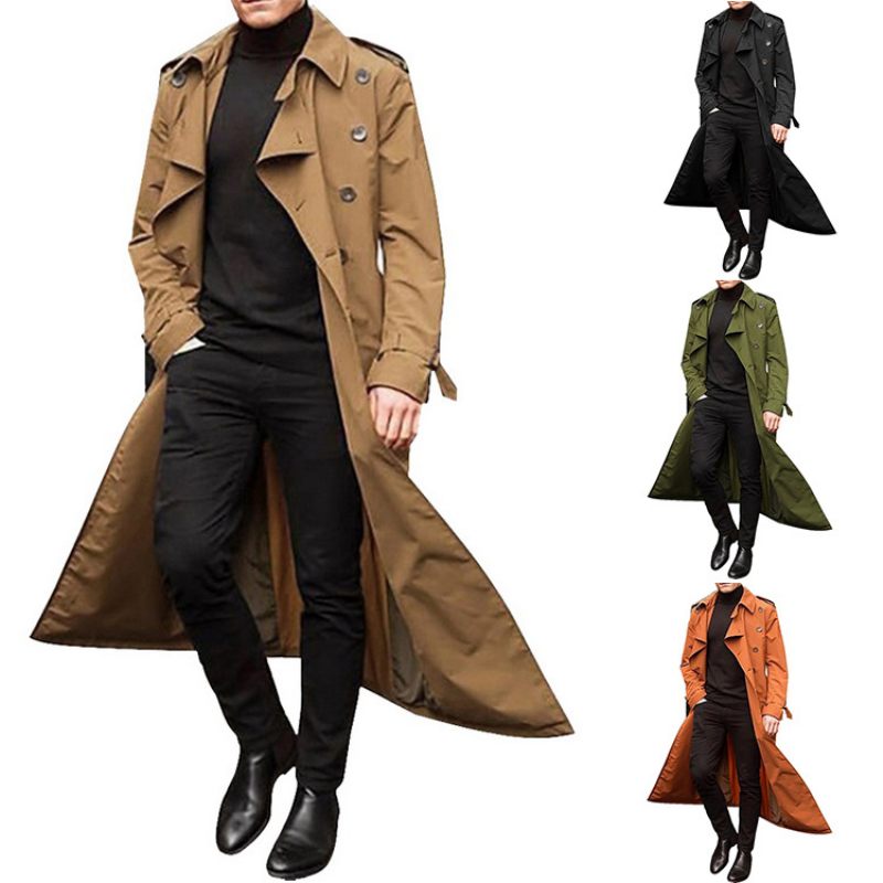 Heren Halflange Trenchcoat Fashion Casual