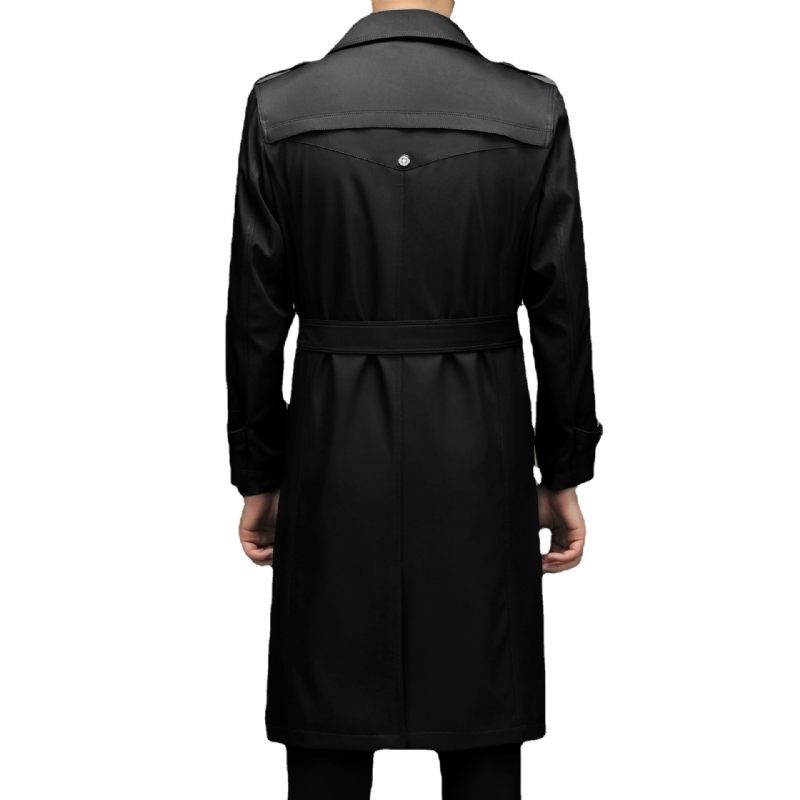 Heren Lange Trenchcoat Losvallende Business Casual Double Breasted Trend