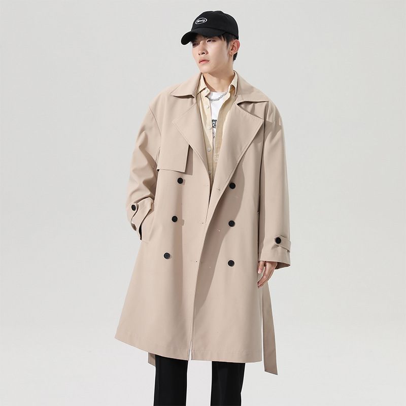 Heren Trenchcoat 2024 Halflange Trendy Vrijetijdsjas