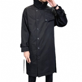 Herenjack 2024 Effen Kleur Zakelijke Casual Lange Trenchcoat