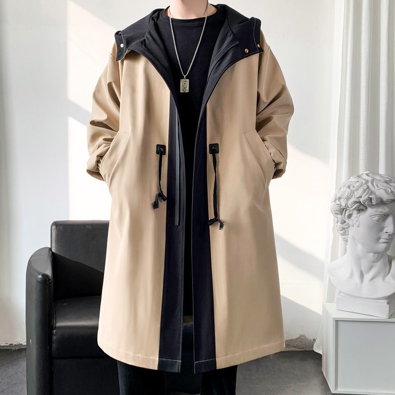 Windbreaker Heren Halflange Jas 2024 Cape Coat Trendy Loose Casual