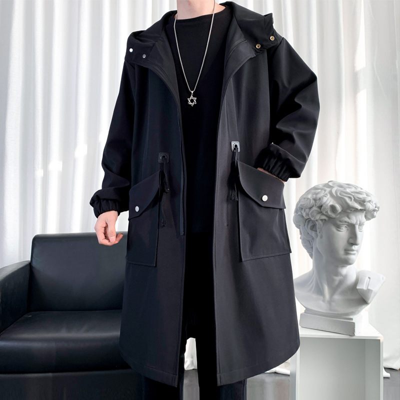 Windbreaker Heren Halflange Jas 2024 Cape Coat Trendy Loose Casual